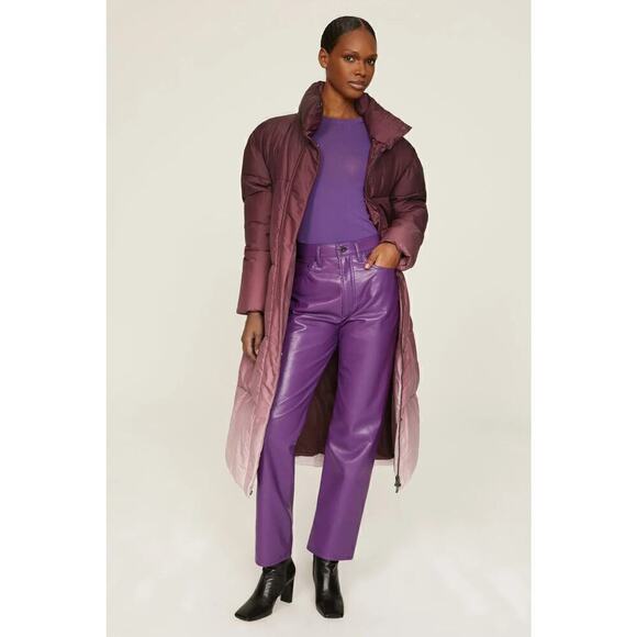 Busayo Collective Ombre Parka Jacket Quilted Puffer Coat Winter Red Small - Picture 3 of 10